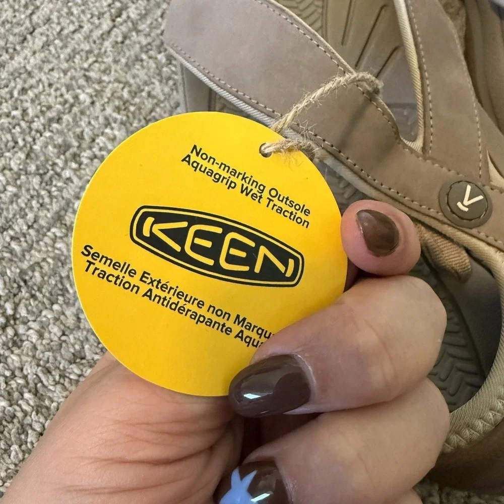 KEEN Waimea Toe Protecting Flip Flops Sport Sandals Birch/Brindle Mens Size 15